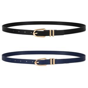 2 Pack Women Skinny Pu Leather Belt Ladies Thin Leather Plus Size Waist 5671